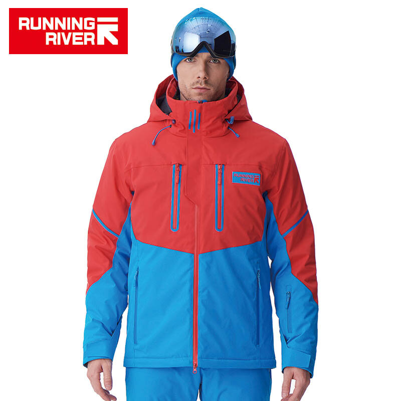 RUNNING RIVER marka mężczyźni wysokiej jakości kurtka narciarska zimowe ciepłe kurtki sportowe z kapturem dla człowieka profesjonalna kurtka # A7025