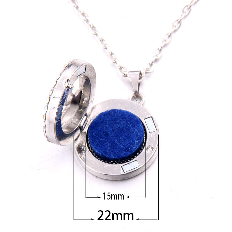 2019 New Style Aroma Diffuser Zircon Necklace Stainless steel Neck Pendant Perfume Essential Oil Aromatherapy Locket Jewelry