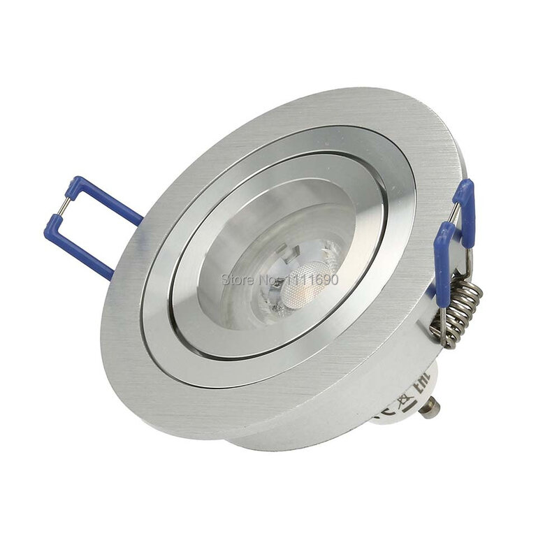Oprawa LED typu downlight wpuszczana SOPT oświetlenie sufitowe LED możliwość przyciemniania led typu Downlight reflektor LED punktowy okrągły metalowy satynowy GU10 MR16 gniazdo