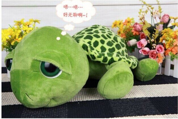 Animal de pelúcia 35cm tartaruga verde olhos grandes tartaruga brinquedo macio boneca w2643