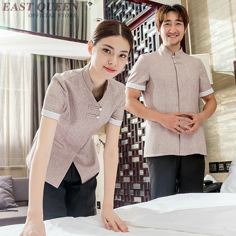 Housekeeping cleaning services uniforms hotel accessories women maid waitress room service uniform shirt  DD909