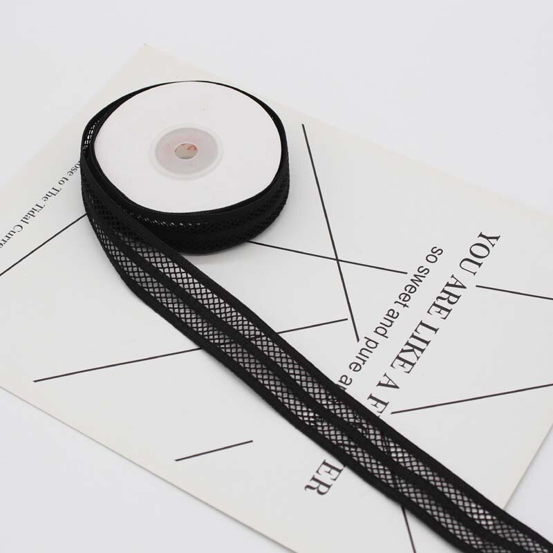 25mm elastyczne lamówki koronkowe przestraszyć wycięcie akcesoria Diy szycia odzieży rozciągliwe koronki tkaniny hurtownia