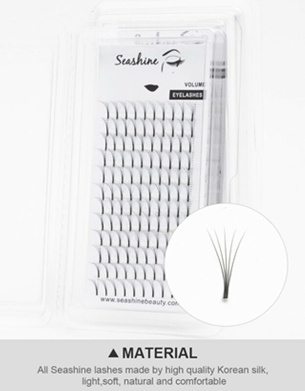 Seashine-1 bandeja de pestañas individuales hechas a mano, extensión de pestañas, volumen, calidad superior, visón, tallo largo, envío gratis