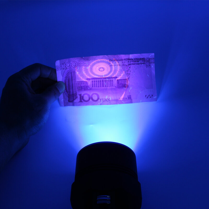Linterna LED de buceo resistente al agua, luz ultravioleta púrpura subacuática, 6 x UV, 1800 lúmenes