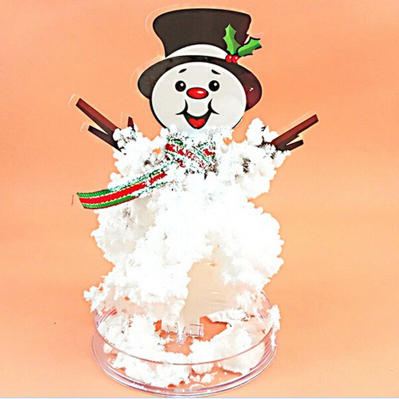 2019 17Hx10Dcm Visual White Magic Growing Paper Snowmen Tree nieve Artificial hombre hombres árboles ciencia niños juguetes de Navidad