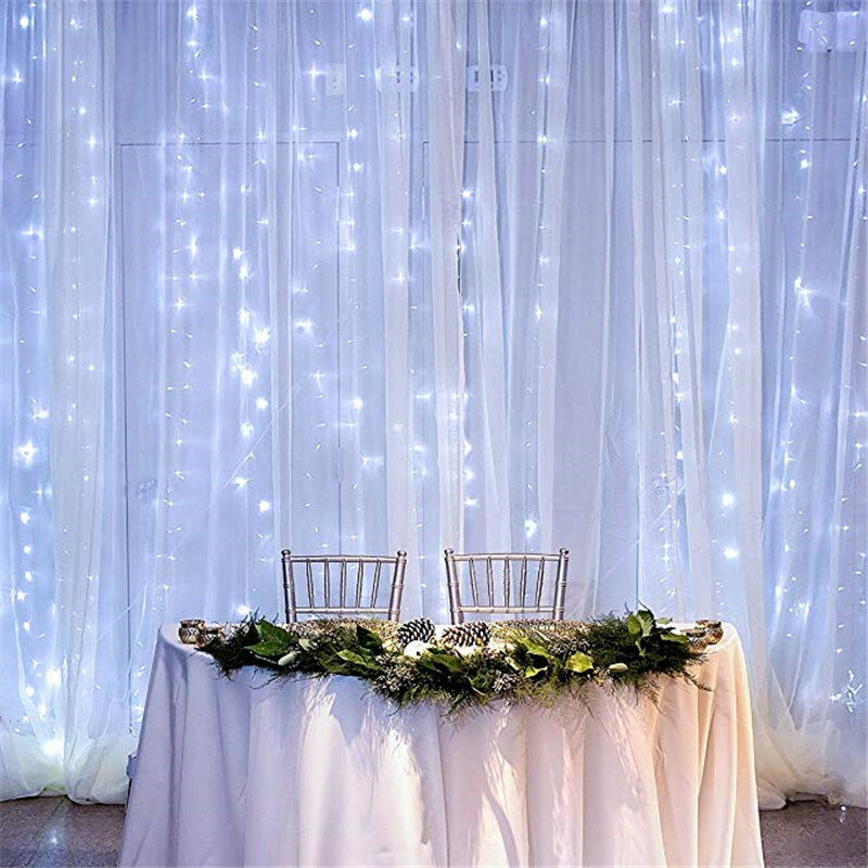 LEDカーテンライトガーランド,3x300,クリスマス,結婚式,パーティー,装飾,庭