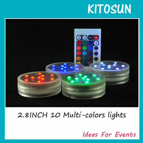 4 pz/pacco luce sommergibile a 2.8 pollici del led, 10 lampadine principali Multi colore, telecomando, floralited principale sommergibile