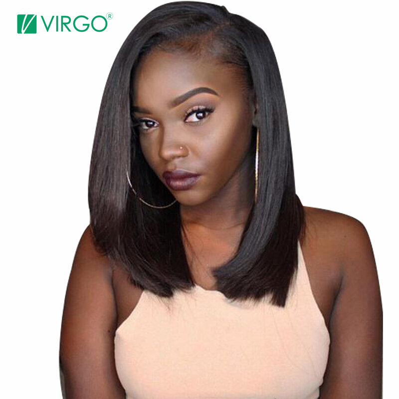 Glueless Bob Wig Brazilian Straight Short Lace Front Human Hair Wigs For Black Women Pre Plucked With Baby Hair Remy Hair