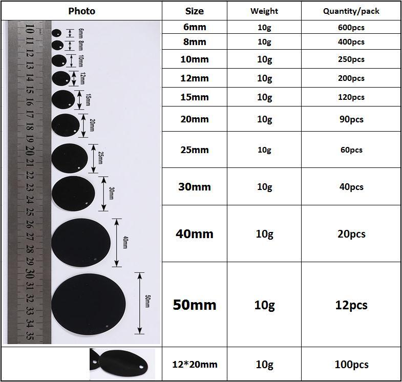 Lentejuelas sueltas redondas planas Para mujer, accesorio Para Coser artesanías de boda, 6mm, 8mm, 10mm, 20mm, 30mm