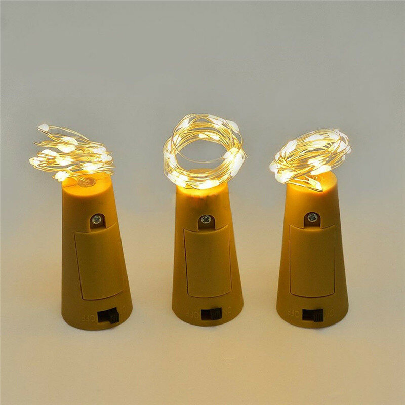 Mini tira de luces LED para decoración del hogar, 2M, 20LED, Micro lámpara impermeable para interior, boda, Navidad, artesanía de cristal
