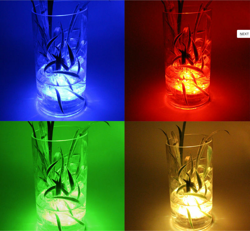 1*10-LED RGB Party decor led lights Multi Color Waterproof Wedding Party Vase Base Floral Light submersible lights with remote