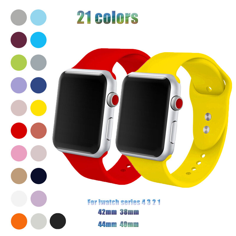 Soft Silicone Replacement strap For Apple Watch band 4 5 44mm 40mm Bracelet for iWatch series 3/2/1 42/38mm accessory