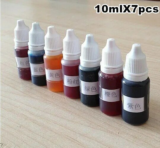Boîte à outils pour bricolage savon Colorant manuel, 7 couleurs, Base de couleur, Pigments spéciaux, 10 mlx7