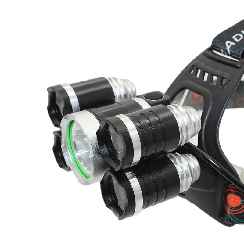 5 LED Đèn Pha 1x T6 + 4x XPE LED USB Sạc đèn pha Đèn Pin cho Ngoài Trời Săn Cá Bike Ánh Sáng với Cáp USB