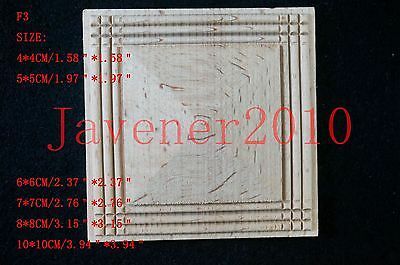 F3 -8x8 см деревянная резная квадратная настенная аппликация Неокрашенная рамка дверная наклейка для рабочего столярного стены