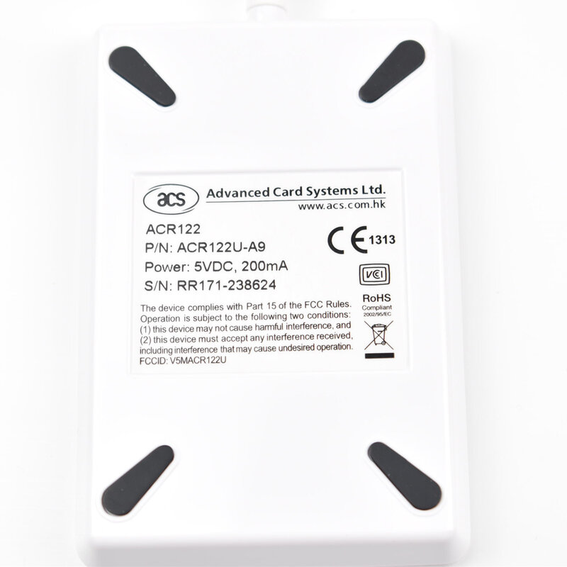 Считыватель смарт-карт USB ACR122U NFC RFID, записывающее устройство для всех 4 типов NFC (ISO/IEC18092) бирок + 5 шт. M1 карт + 1 SDK CD