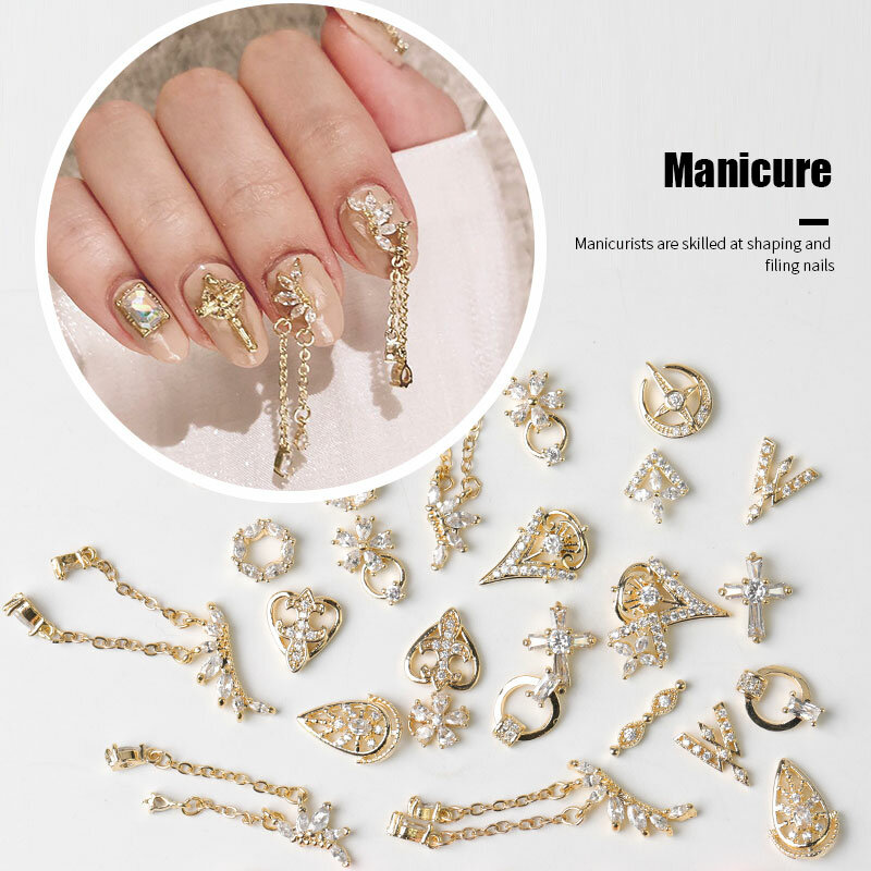HNIUX 2 штуки 3D металлический Циркон дизайн ногтей ювелирные изделия японский жемчуг кулон украшения высшего качества Кристалл Маникюр брилл...