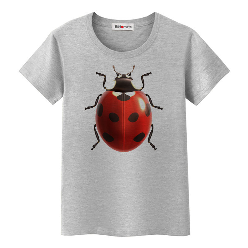 BGtomato 3D ladybug tshirt summer lovely 3D tops Hot sale creative t-shirt women Cheap sale brand new shirts