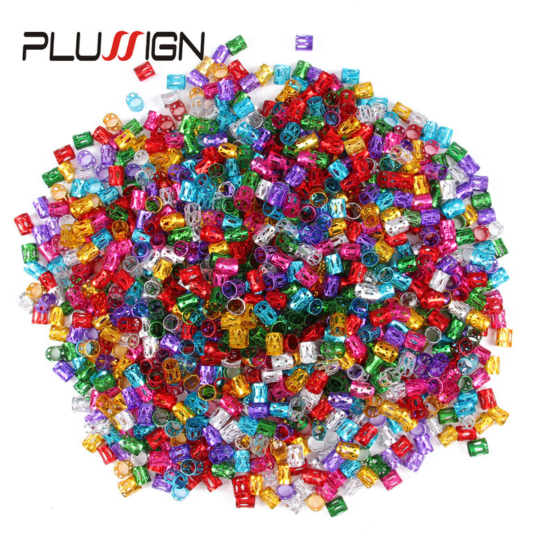 Plussign 50Pcs 100Pcs Available Hair Beads For Dreadlocks Fashion Hair Charms Best Selling Hair Extensions Rings Hair Braid Cuff