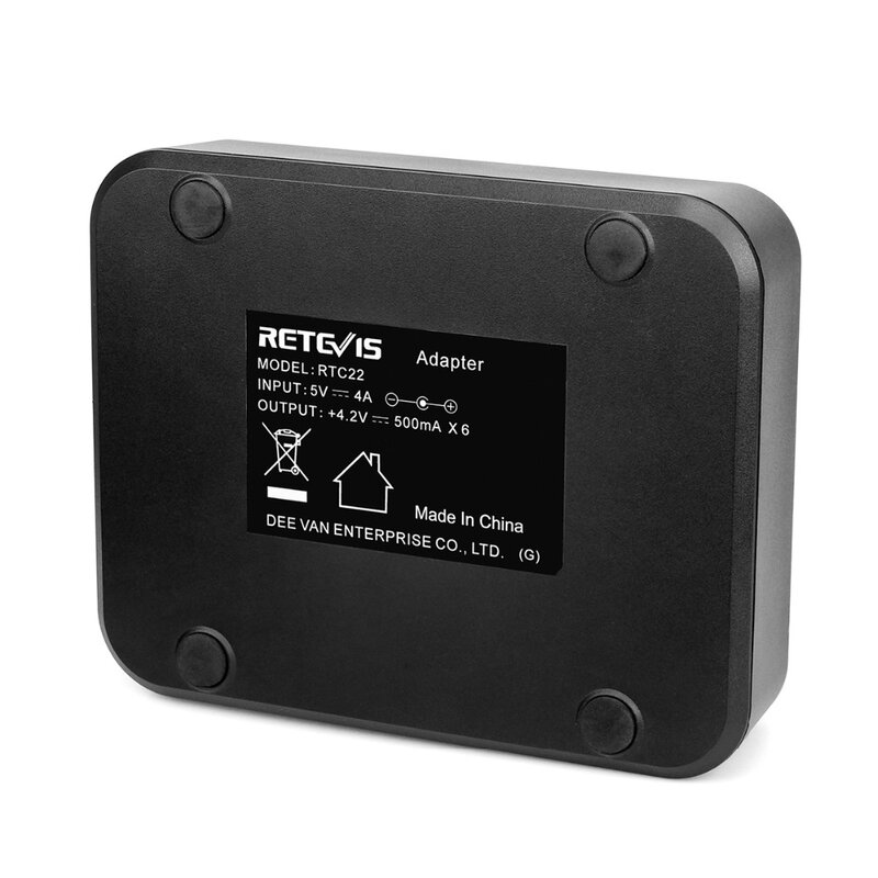 Retevis RTC22 Six-Way Charger for RT622 RT22 RB619 RB19 Two Way Radio Walkie Talkie 6 Way Charger For Hotel Restaurant Cafe RT22