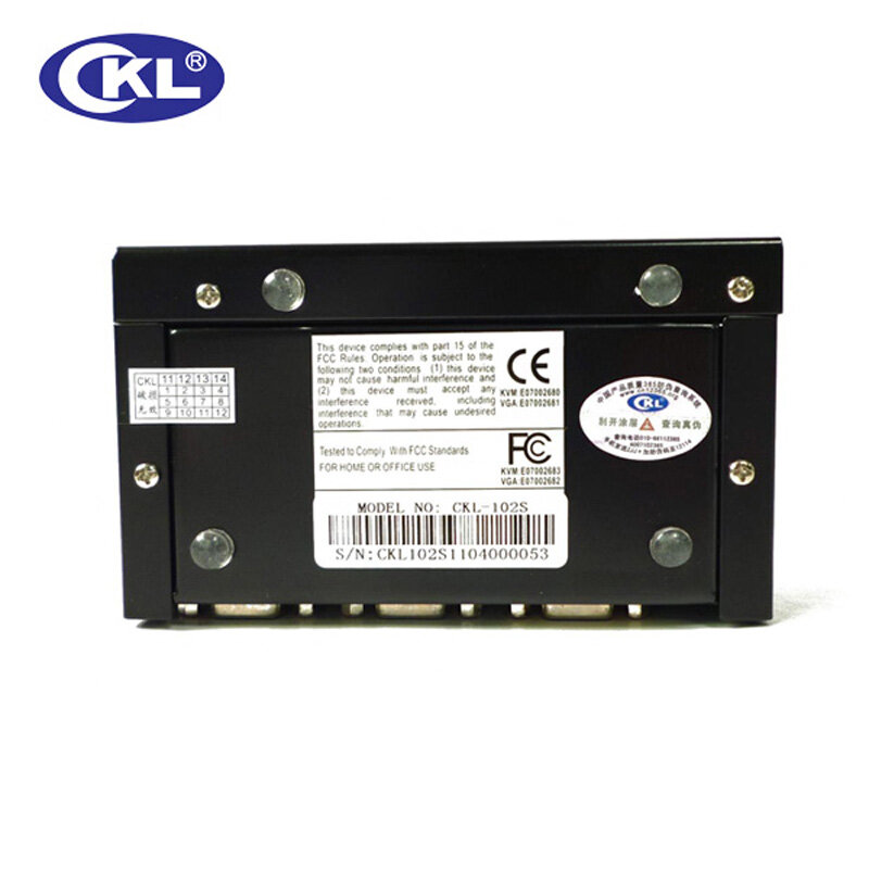 CKL-102S 2ポートvgaスプリッタでオーディオ金属ケースをサポート450 mhz 2048*1536