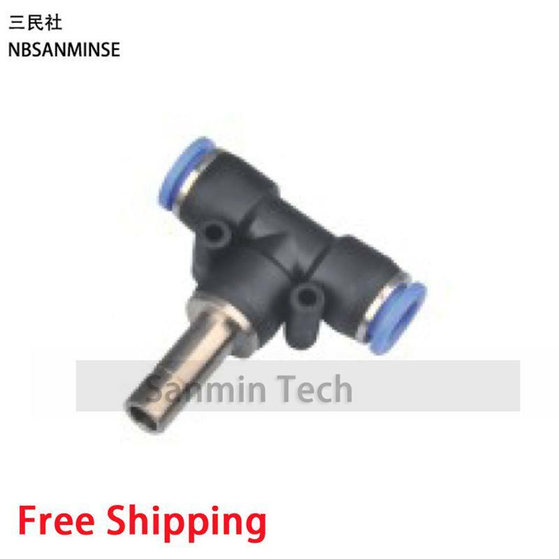 10 Teile/los PBJ 0 ~ 1,0 MPa Kunststoff Fitting Push In T Union Fitting Für Air Rohr Schlauch Stecker T typ Fitting NBSANMINSE