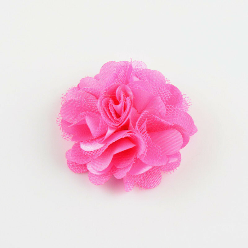 Mini fleurs en maille Satin, 100 pièces/lot, taille 2 pouces, vous choisissez la couleur