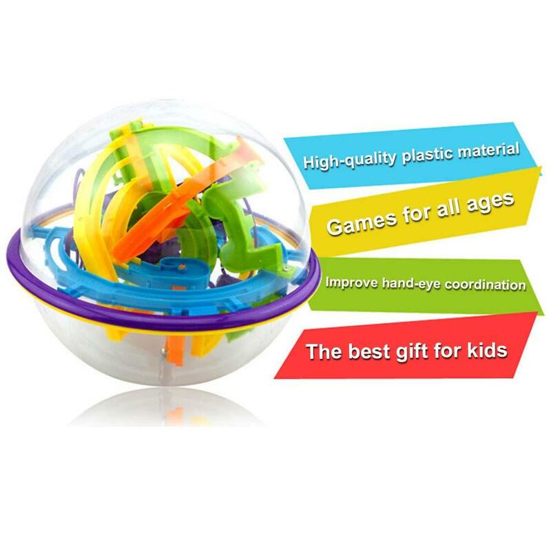 Novelty 3D Magic Intellect Ball 100 Levels Marble Puzzle Game Magnetic Balls IQ Balance Toy Educational Classic Toys Maze Ball