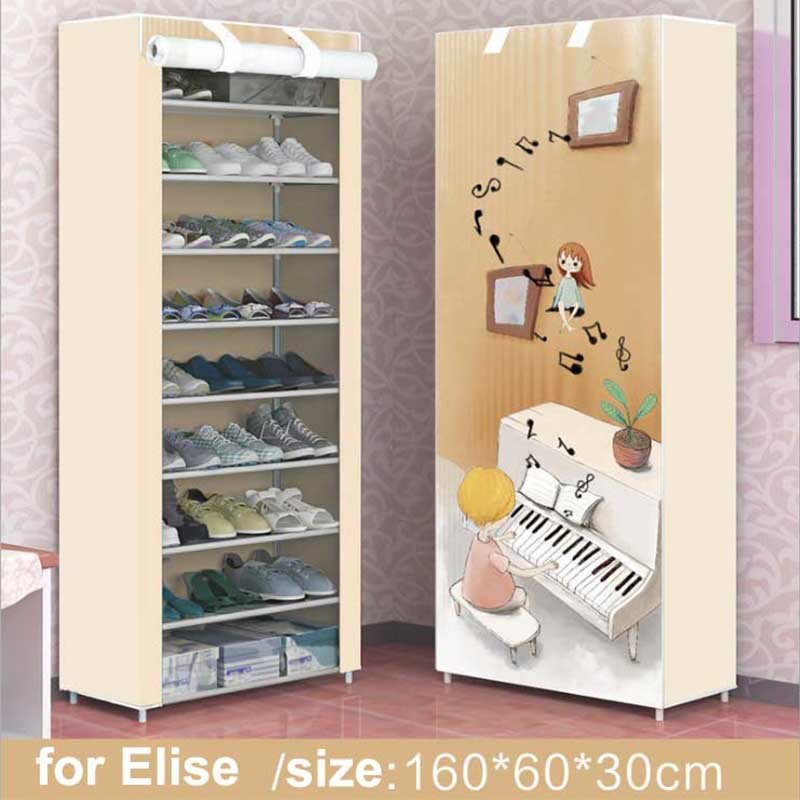 Shoe Cabinet Shoes Rack dust&Moisture  proof  Storage Large Capacity Home Furniture DIY Simple 9 Layers shelf Easy to assemble