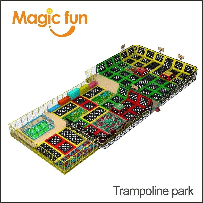 DIVERTIMENTO MAGIA USA portatile coperta trampolini arena parco, rettangolo di parete trampolino per adulti e bambini