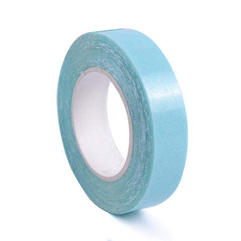 Rollo profesional de 1cm x 3m, cinta adhesiva fuerte de doble cara para extensión de cabello, color azul, novedad