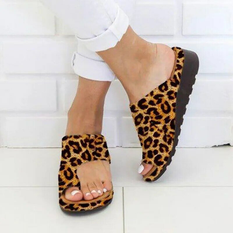 Large Size Small Code Sandals Female Summer Europe And America Women's Wedges Thick Sole Toe Slippers Beach Shoes
