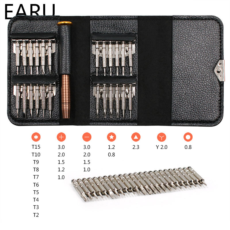 Obeng Set 25 In 1 Torx Multifungsi Membuka Alat Perbaikan Set Obeng Presisi untuk Ponsel Tablet PC Hex Trox DIY kit