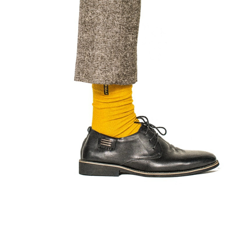 Moda Socmark Fashion skarpety męskie czesana bawełna jednokolorowe skarpety biznesowe dla mężczyzny brytyjskie skarpetki w wielu kolorach dla mężczyzn