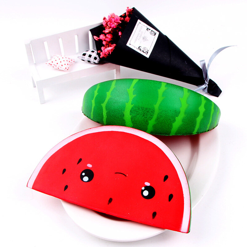Super Slow Rising Squeeze Melancia Soft Stretch, Jumbo Scented Fruit Brinquedos, Fun Kids Gift, Novo, cerca de 16cm