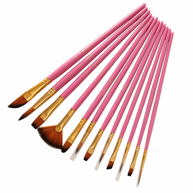 12 sztuk/zestaw New Different Size Artist nylonowy pędzel do malowania z włosia Brushes DIY Watercolor Pen Supplies