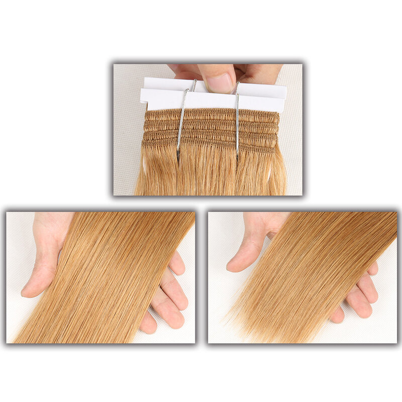 Eleganti capelli lisci brasiliani doppi fasci di tessuto naturale per capelli umani Remy 1 Pc solo 27 #30 #6 #8 # fasci di capelli rossi/99J