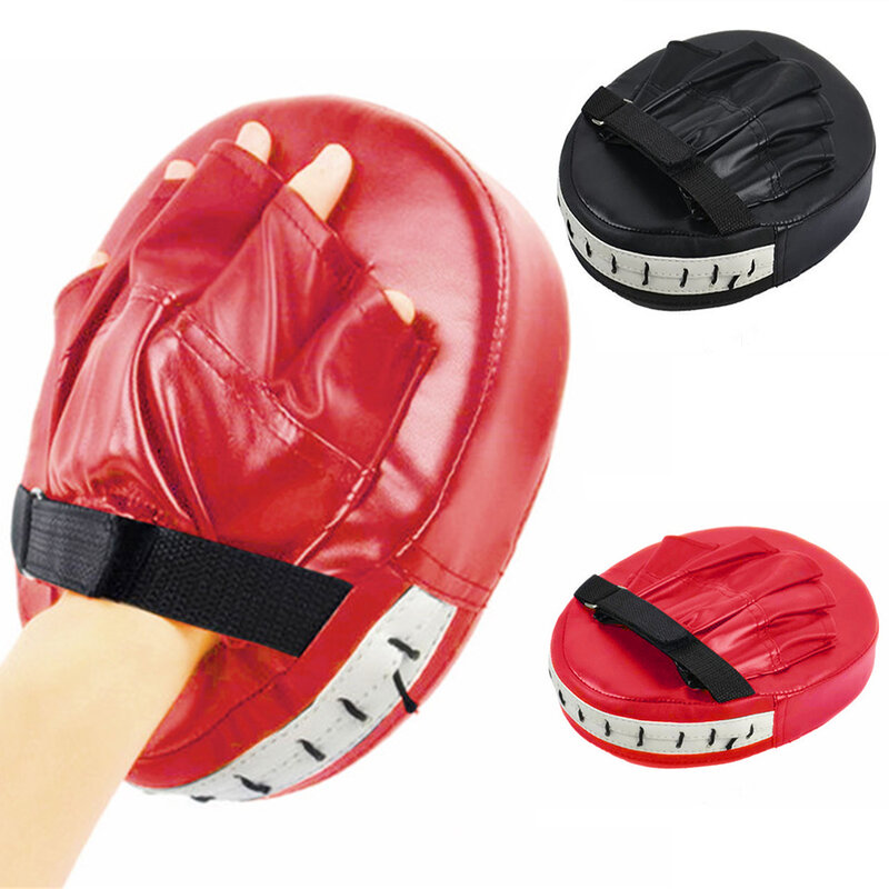 Guantes de boxeo con almohadillas negras y rojas para Kick Boxing Muay Thai MMA entrenamiento PU espuma bóxer target Pad