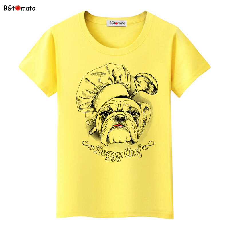 Camisas con estampado divertido de Doggy chef, estilo encantador, tops geniales de verano, ropa de marca original, camisetas casuales, gran oferta