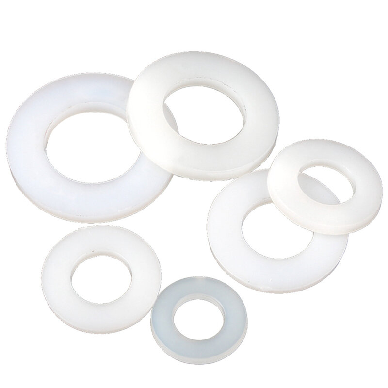 20/50PCS M2 M3 M4 M5 M6 M8 White Nylon Gasket Plastic Gasket Insulated Plastic Round Flat Gasket Sealing Washer
