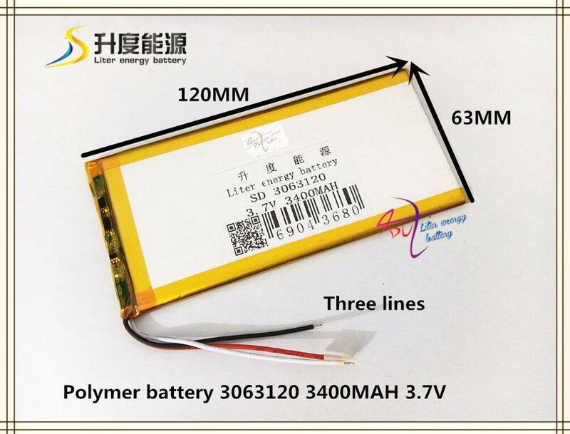 3.7 V 3400 mAH 3063120 lithium ion Polymer/Li - Ion แบตเตอรี่สำหรับแท็บเล็ตพีซีโทรศัพท์มือถือ POWER BANK MP4