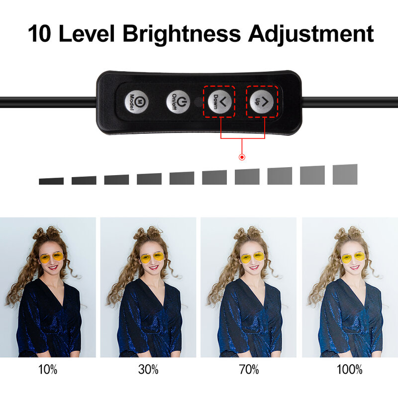 Anillo de luz LED 2 en 1 Yizhestudio, Kit de iluminación, lámpara de foto para Video en vivo, Youtube, lámpara para Selfie con Bluetooth, soporte para trípode de teléfono