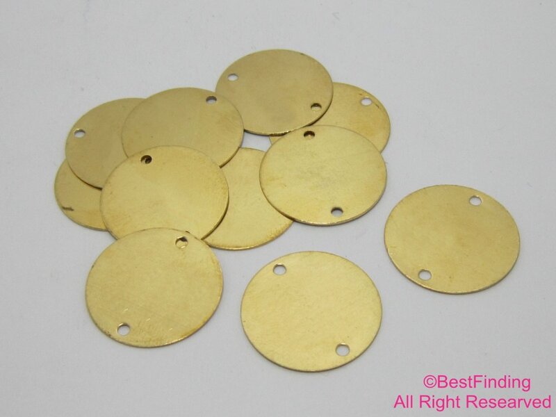 50 pces bronze conector redondo bronze brinco encantos 20x0.4mm raw latão descobertas r364