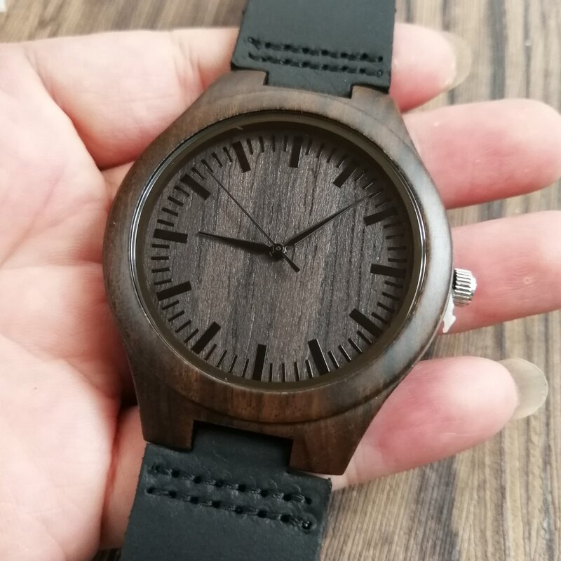 THE DAY I MET YOU-reloj de madera grabado para novio