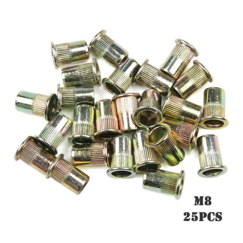 Tuercas de remache de acero al carbono, juego de Tuercas de remache de cabeza plana M4 piezas M5 M8, 100 M6