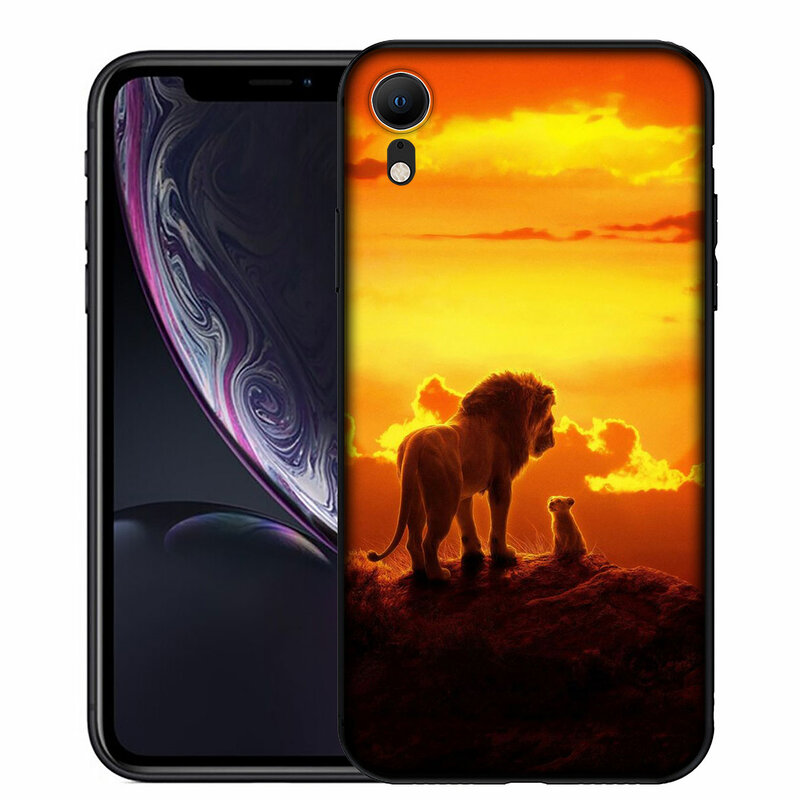 YIMAOC Cartoon król lew 2019 miękkie silikonowe etui na telefony dla iPhone XR X XS Max X 6 6 S 7 8 Plus 5 5S SE czarny etui z termoplastycznego poliuretanu