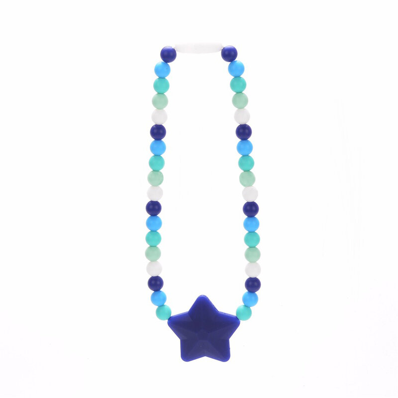 Silicone Teether Star Baby Pacifier Clips Safety Teething Baby Carrier Chain Silicone Beads Toys Not Necklace BPA Free