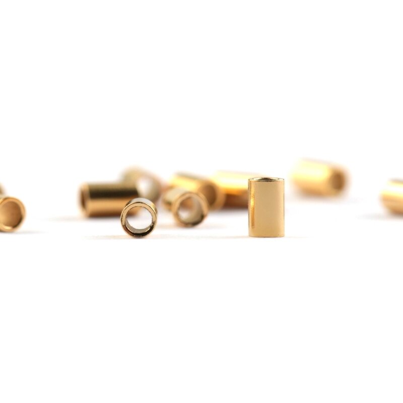 10PCS 14K oro riempito perline a crimpare e estremità 2mm 1.6mm 14K oro piegature 14k oro riempito perline per gioielli fare risultati di gioielli