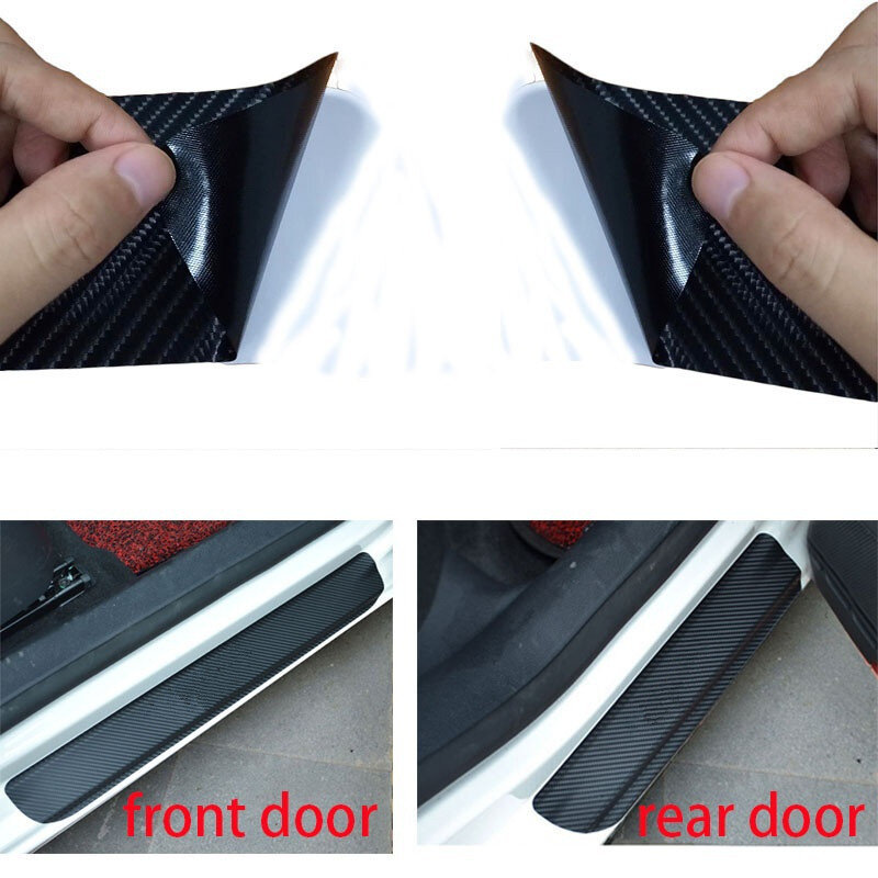 For hyundai solaris 2017 2018 2019 Carbon Fiber Car Door Sill Sticker Auto Door Protection Anti Scratch None Slip Scuff