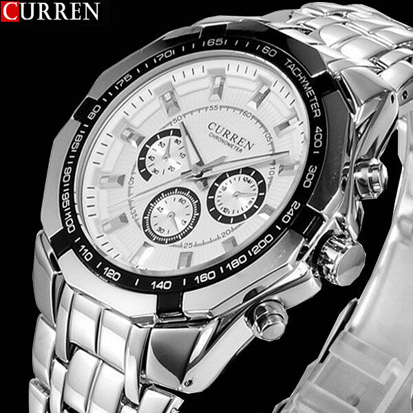 CURREN-Reloj de pulsera deportivo para hombre, cronógrafo Digital de cuarzo, de acero completo, diseño militar, marca de lujo, nuevo, 2018